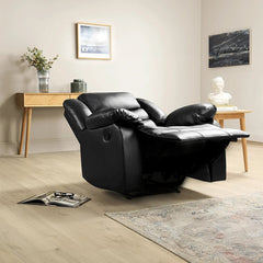 Parker Black Leather Recliner Sofa