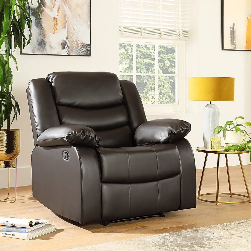 Parker Black Leather Recliner Sofa