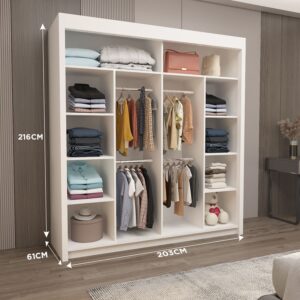 Sliding Mirrored Door Wardrobe - Lyon - Image 11