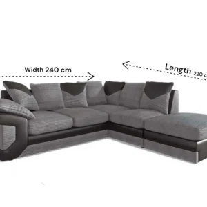 Dino Jumbo Cord Corner Sofa with detachable footstool - Image 4