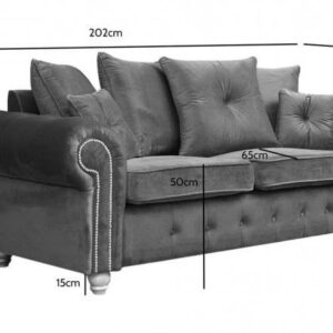 Ashwin Plush Velvet 3+2 Seater Sofa Set - Image 3