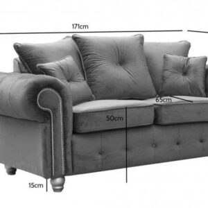 Ashwin Plush Velvet 3+2 Seater Sofa Set - Image 2