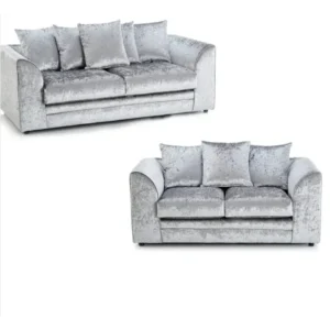 Crystal Crushed Velvet 3+2 Seater Sofa Set - Image 4