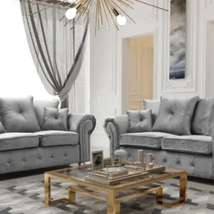 Ashwin Plush Velvet 3+2 Seater Sofa Set - Image 7