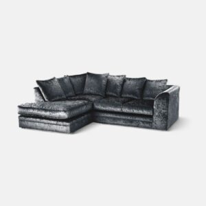 Crystal Crushed Velvet 4 Seater Corner Sofa - Image 5