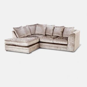 Crystal Crushed Velvet 4 Seater Corner Sofa - Image 3
