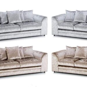 Crystal Crushed Velvet 3+2 Seater Sofa Set - Image 3