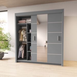 Sliding Mirrored Door Wardrobe - Oslo - Image 2
