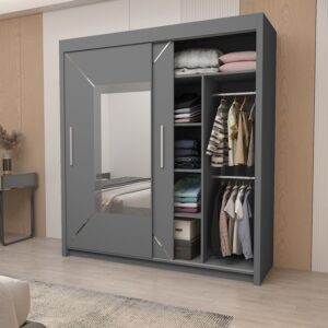 Sliding Mirrored Door Wardrobe - Nicole - Image 2