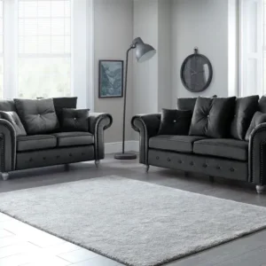 Ashwin Plush Velvet 3+2 Seater Sofa Set - Image 8