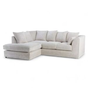Manny L Shape Jumbo Cord 4 Seater Corner Sofa - Image 5